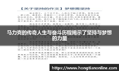 马力克的传奇人生与奋斗历程揭示了坚持与梦想的力量